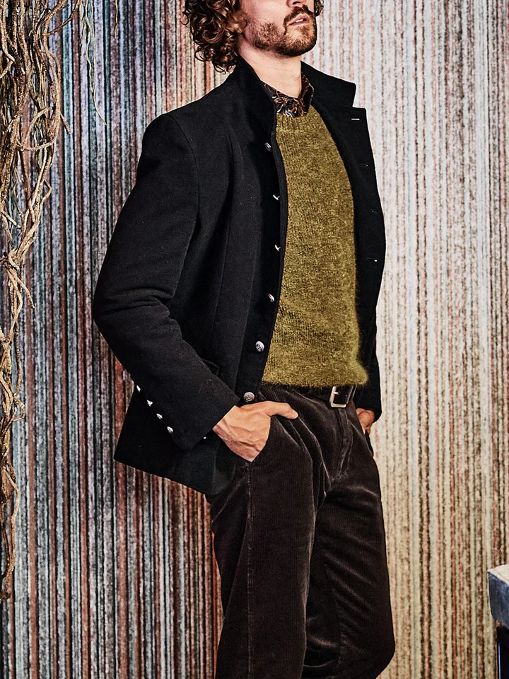 Herren Samtblazer Mit Modernem Schnitt
