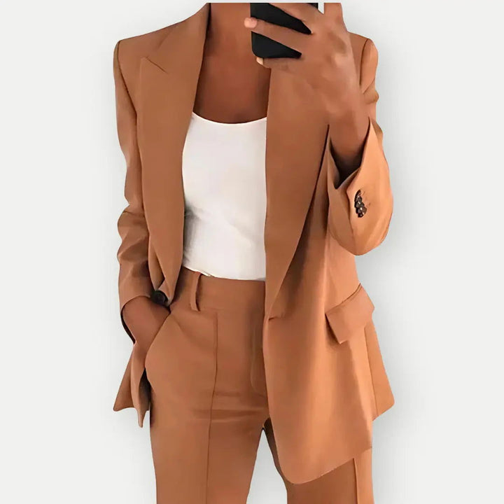 Damen Zweiteiler Hosenanzug Business Outfit