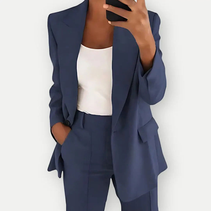 Damen Zweiteiler Hosenanzug Business Outfit