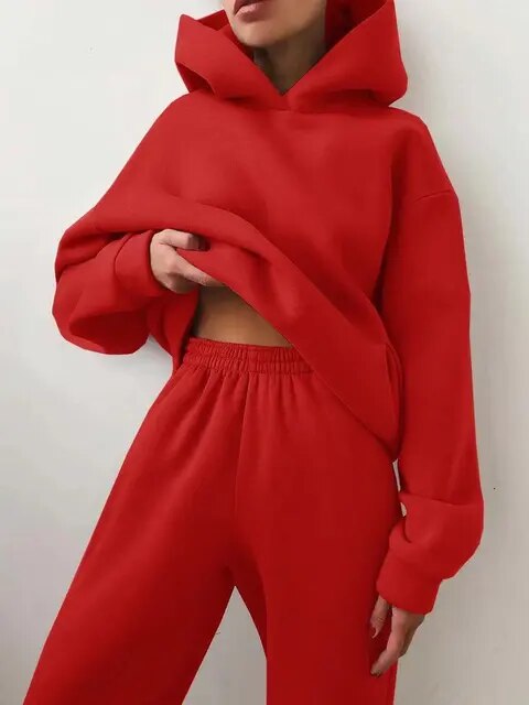 Damen Kapuzenpullover Und Jogginghose Set