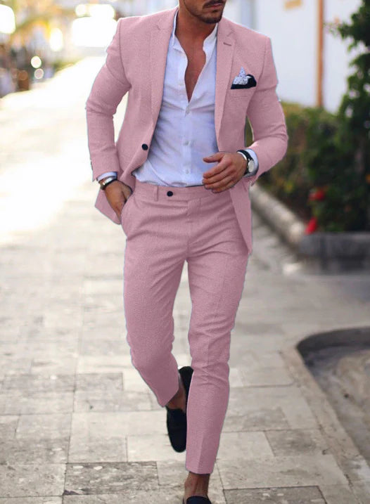 Herren Sommer Anzug Zweiteilig Mit Blazer Und Hose