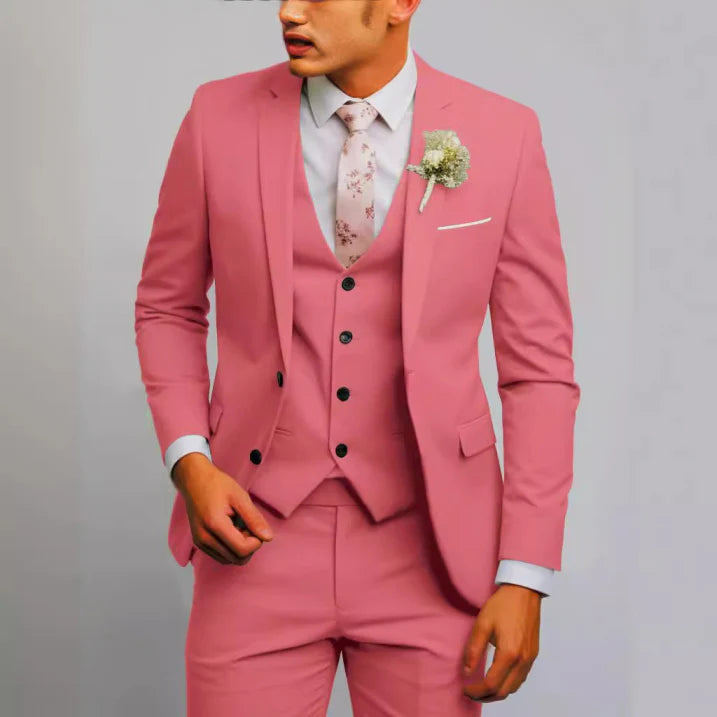 Herren Hochzeitsgast Anzug Slim Fit Dreiteilig