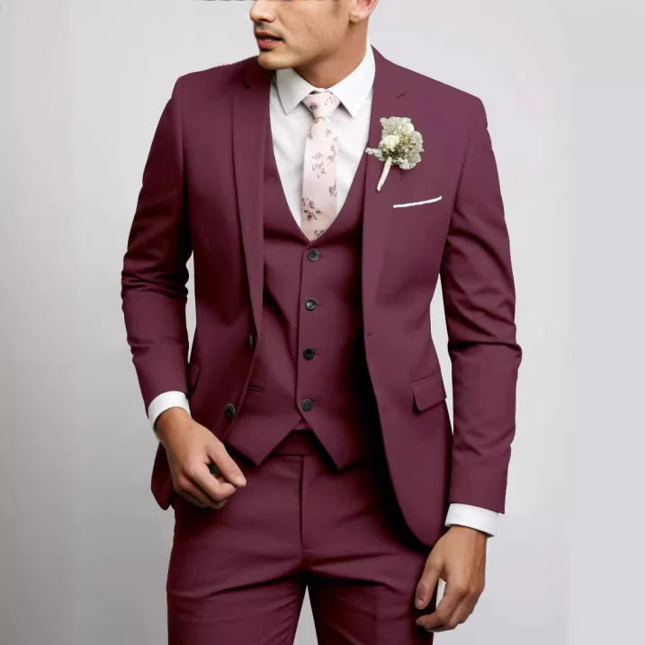 Herren Hochzeitsgast Anzug Slim Fit Dreiteilig