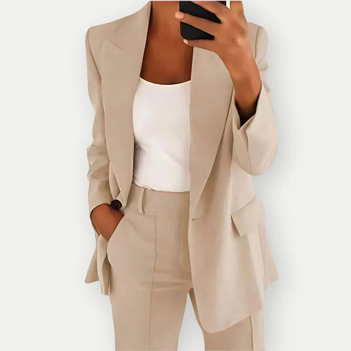 Damen Zweiteiler Hosenanzug Business Outfit