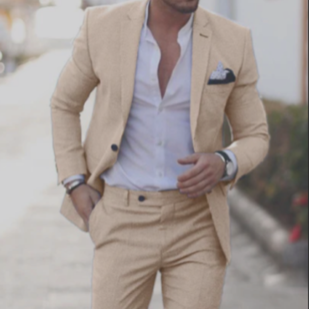 Herren Sommer Anzug Zweiteilig Mit Blazer Und Hose