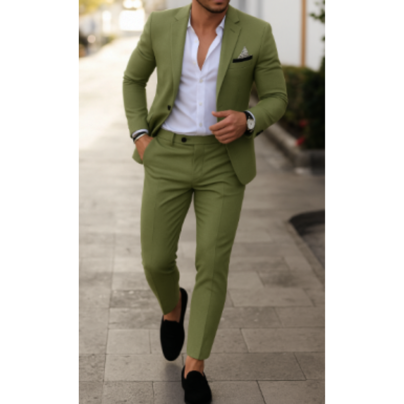 Herren Sommer Anzug Zweiteilig Mit Blazer Und Hose