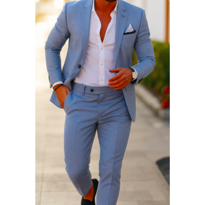 Herren Sommer Anzug Zweiteilig Mit Blazer Und Hose