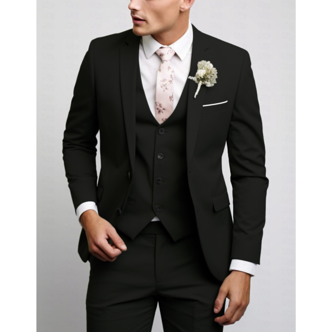 Herren Hochzeitsgast Anzug Slim Fit Dreiteilig