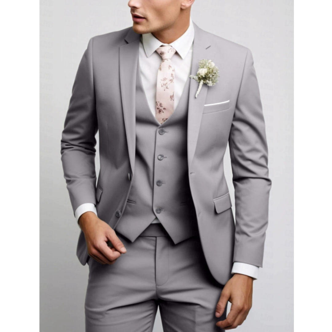 Herren Hochzeitsgast Anzug Slim Fit Dreiteilig