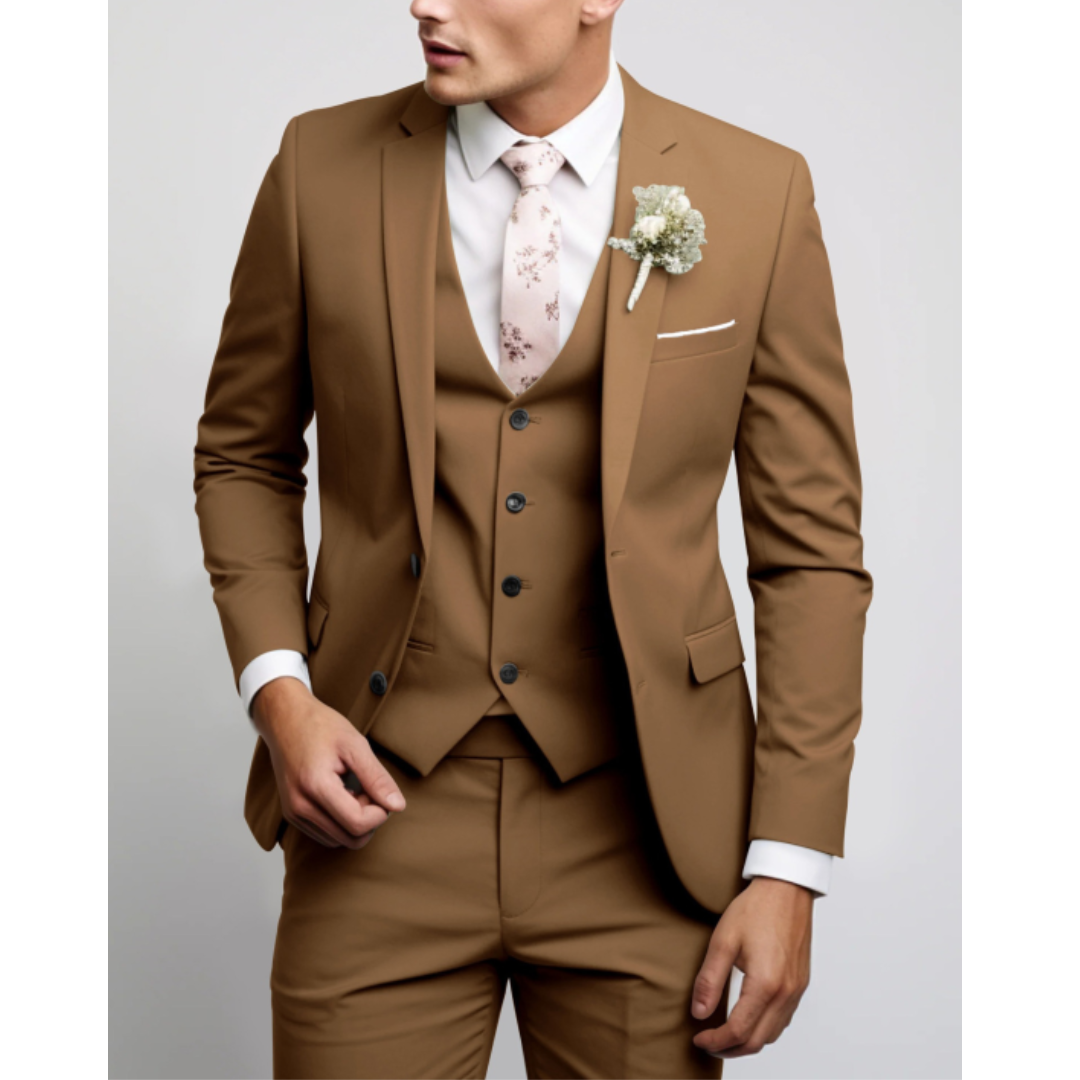 Herren Hochzeitsgast Anzug Slim Fit Dreiteilig