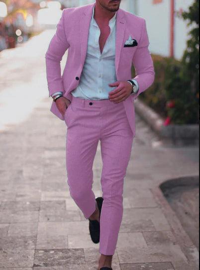 Herren Sommer Anzug Zweiteilig Mit Blazer Und Hose