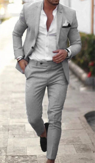 Herren Sommer Anzug Zweiteilig Mit Blazer Und Hose
