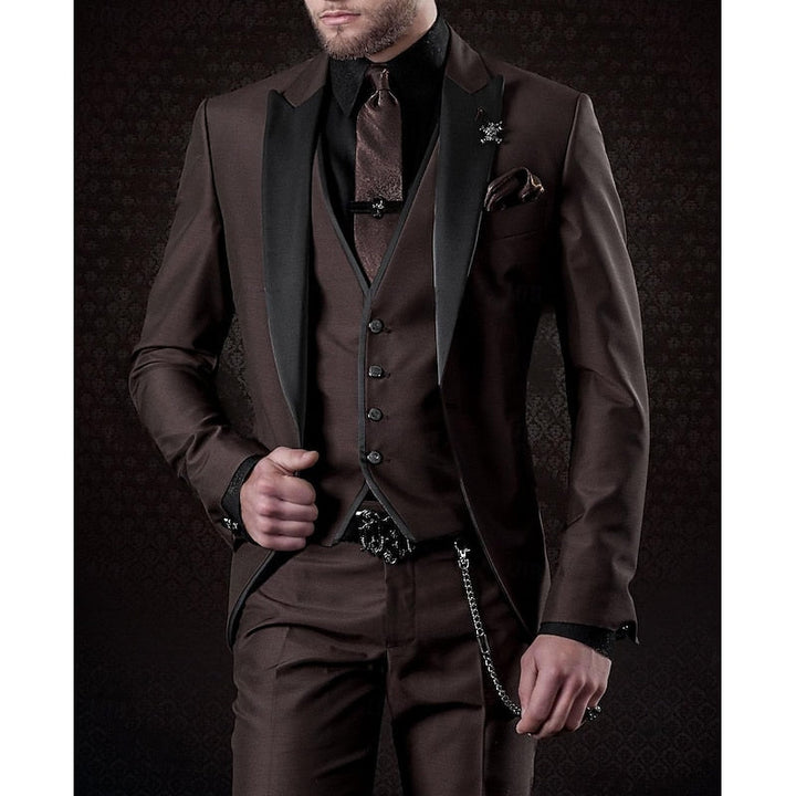 Herren Leinen Anzug Dreiteilig Mit Blazer Weste Hose